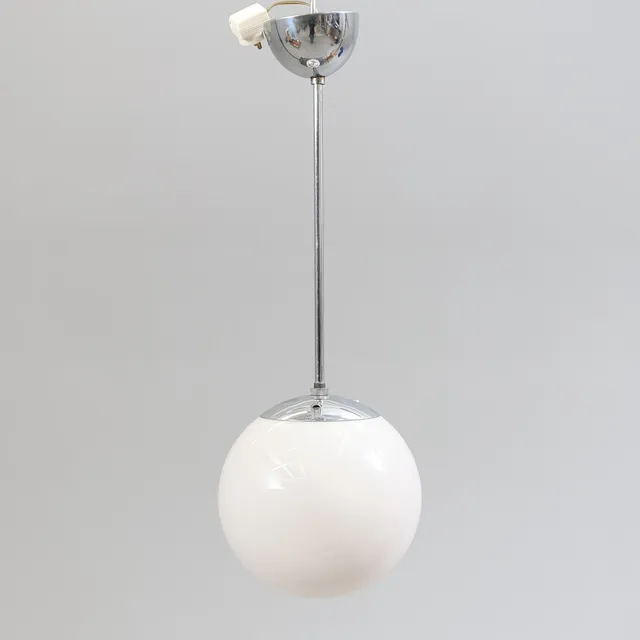 KLOTLAMPA, metall och glas, 1900-talets mitt.