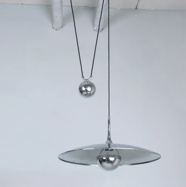 FLORIAN SCHULZ. Hängeleuchte / Pendelleuchte, Modell 'Onos 55', Deutschland, 1970er Jahre.