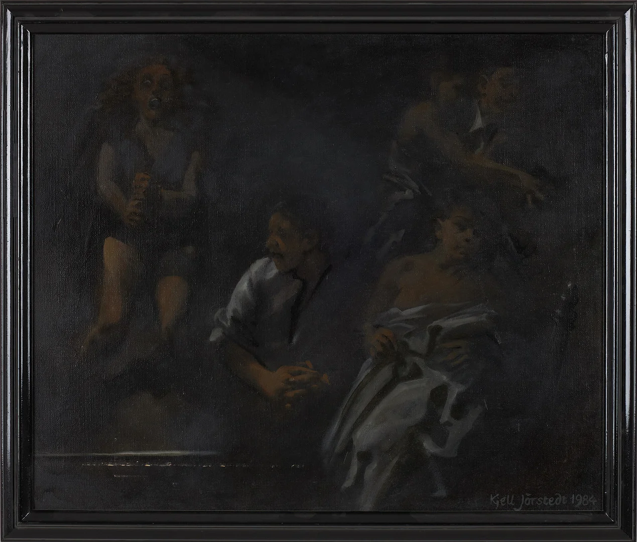 KJELL JÖRSTEDT (1943-2022). "Reaktion", olja på duk, signerad och daterad 1984. — Paintings — Stockholms Auktionsverk Sickla