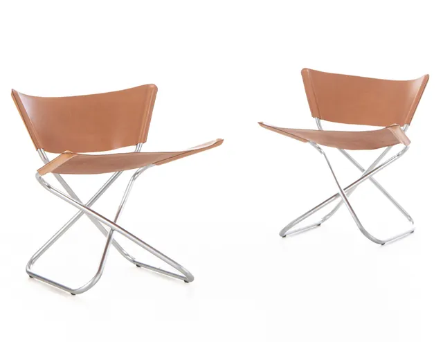Erik Magnussen. 'Zdown'. Pair of armchairs, full grain leather (2)