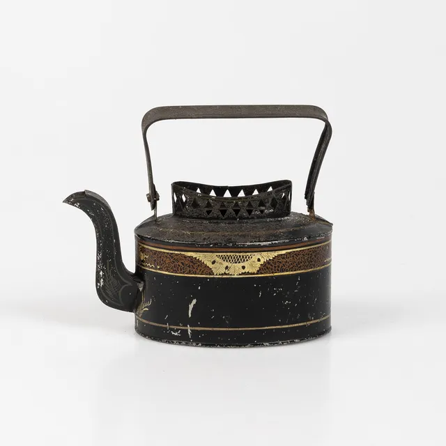 KAFFEKANNA, senempire, bemålat bleckplåt, 1800-tal.