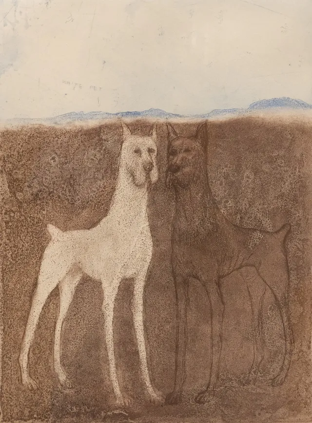 SUZANNE NESSIM. HUNDAR, FÄRGETSNING.