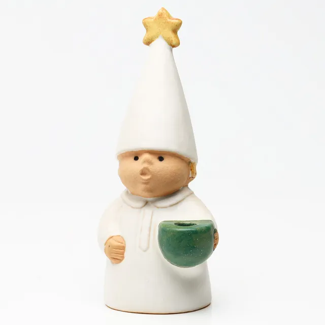 LISA LARSON. Figurin / ljusstake, Stjärngosse, ur serien "Advent", stengods, Rörstrand.
