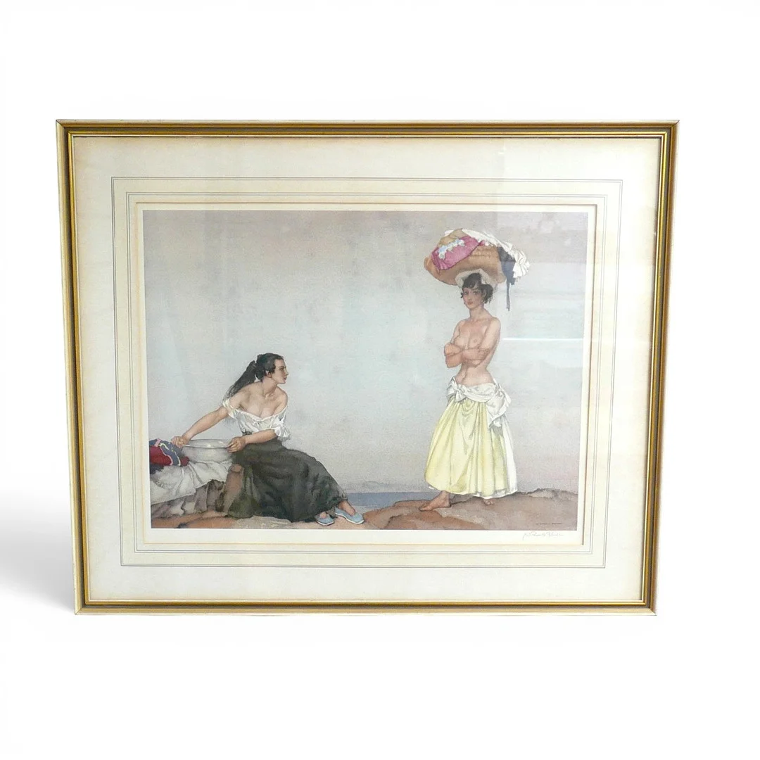 AFTER SIR WILLIAM RUSSELL FLINT. 'ROSA AND MARISSA' COLOUR PRINT, SIGNED. — Engravings & Prints — Batemans of Stamford