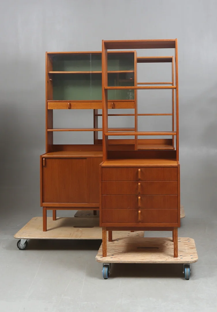 BOKHYLLA, 3 sektioner, 1950/60-tal. — Cupboards, Cabinets & Shelves — Gomér & Andersson Linköping