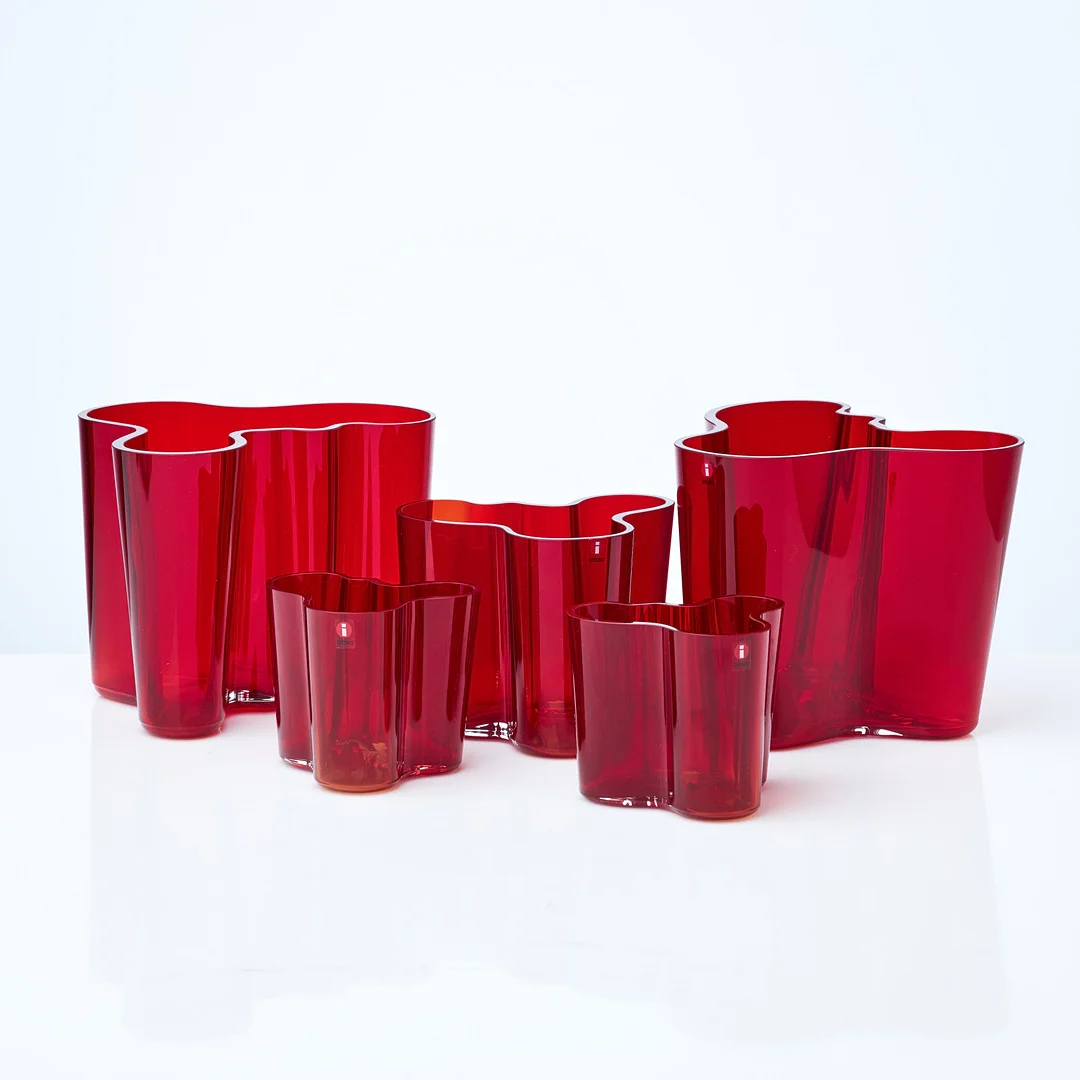 ALVAR AALTO. 5 st, glas, "Savoy", Iittala, märkta undertill. — Utility glass — Stockholms Auktionsverk Sickla