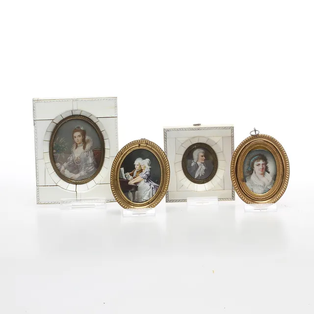 MINIATYRER, 4 st, 1800/1900-tal.