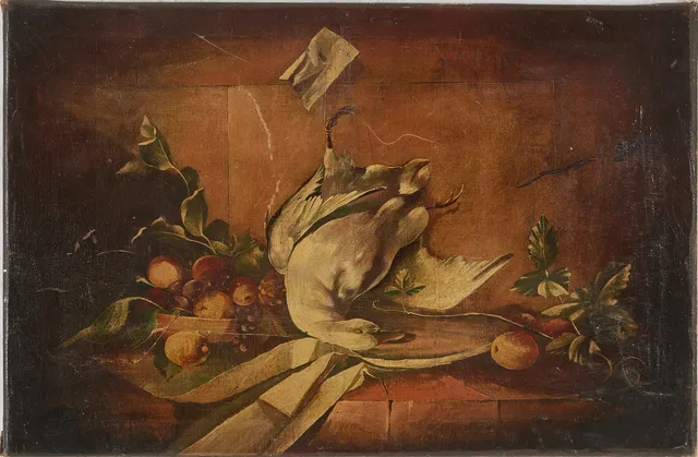 OIDENTIFIERAD KONSTNÄR (1800-TAL). Jaktstilleben, olja på duk.