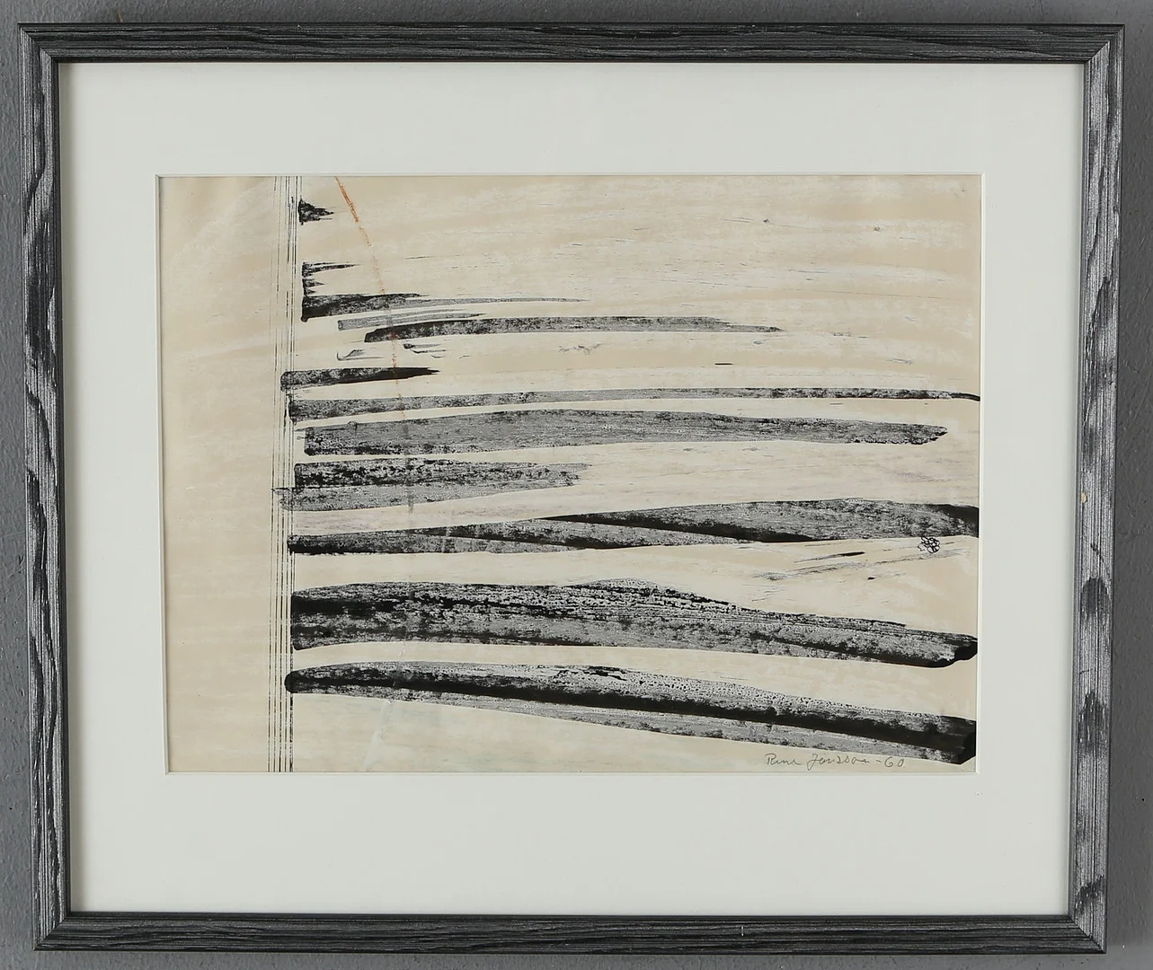 RUNE JANSSON. Komposition, blandteknik, signerad samt daterad -60. — Paintings — Auktionshuset Kolonn