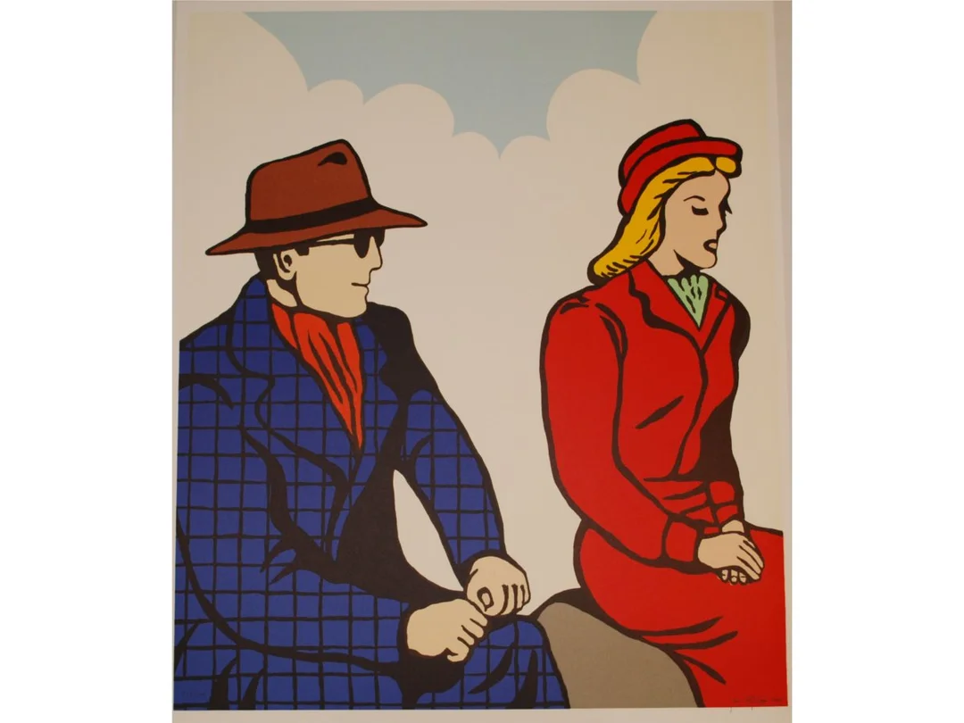 Jan Håfström, färglitografi, "Mr walker", signerad och numrerad, 61 x 74 cm, Oramad — Konst/Grafik — Kaplans