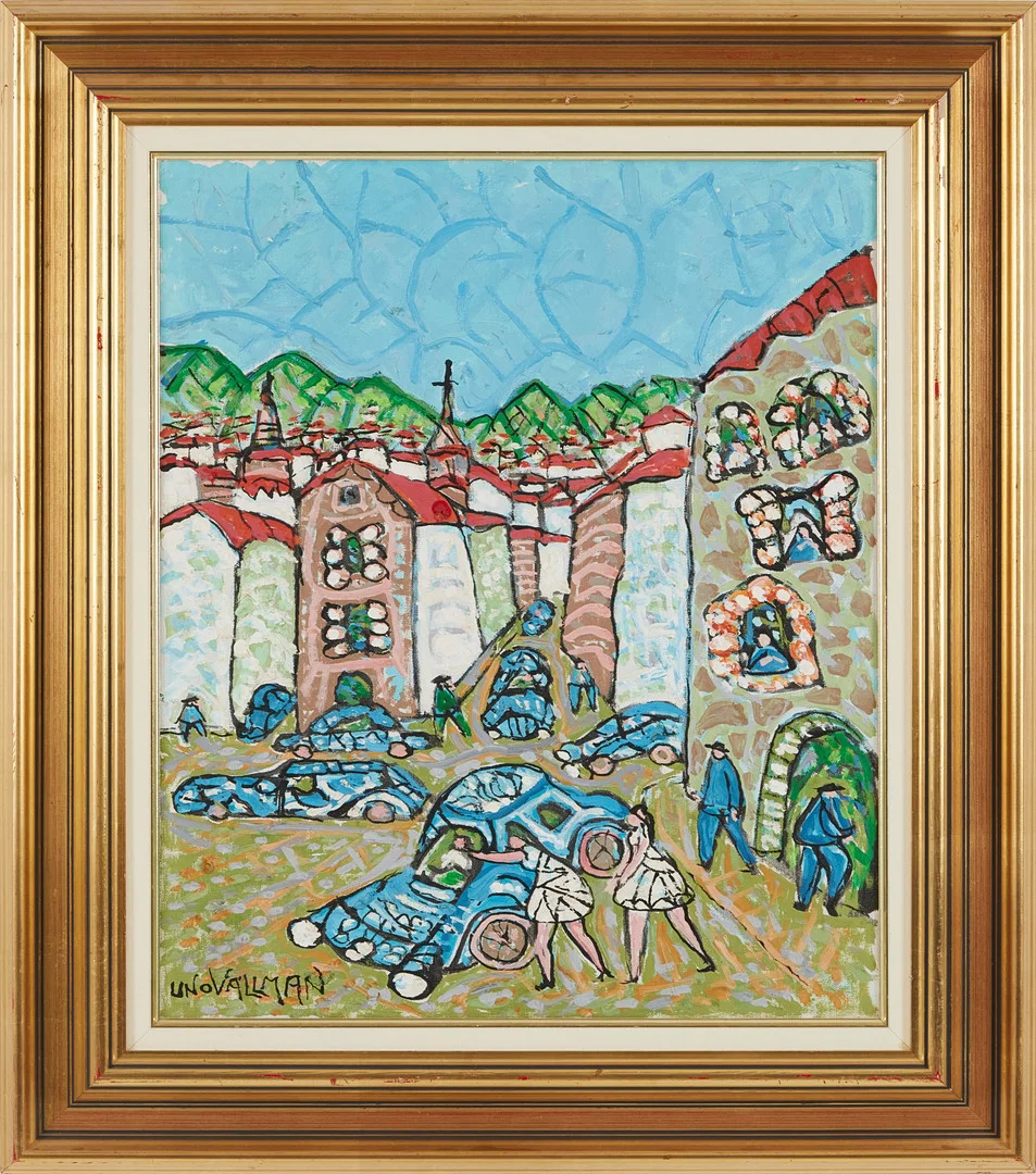 UNO VALLMAN. Stadsbild, olja på duk, signerad. — Paintings — Stockholms Auktionsverk Magasin 5