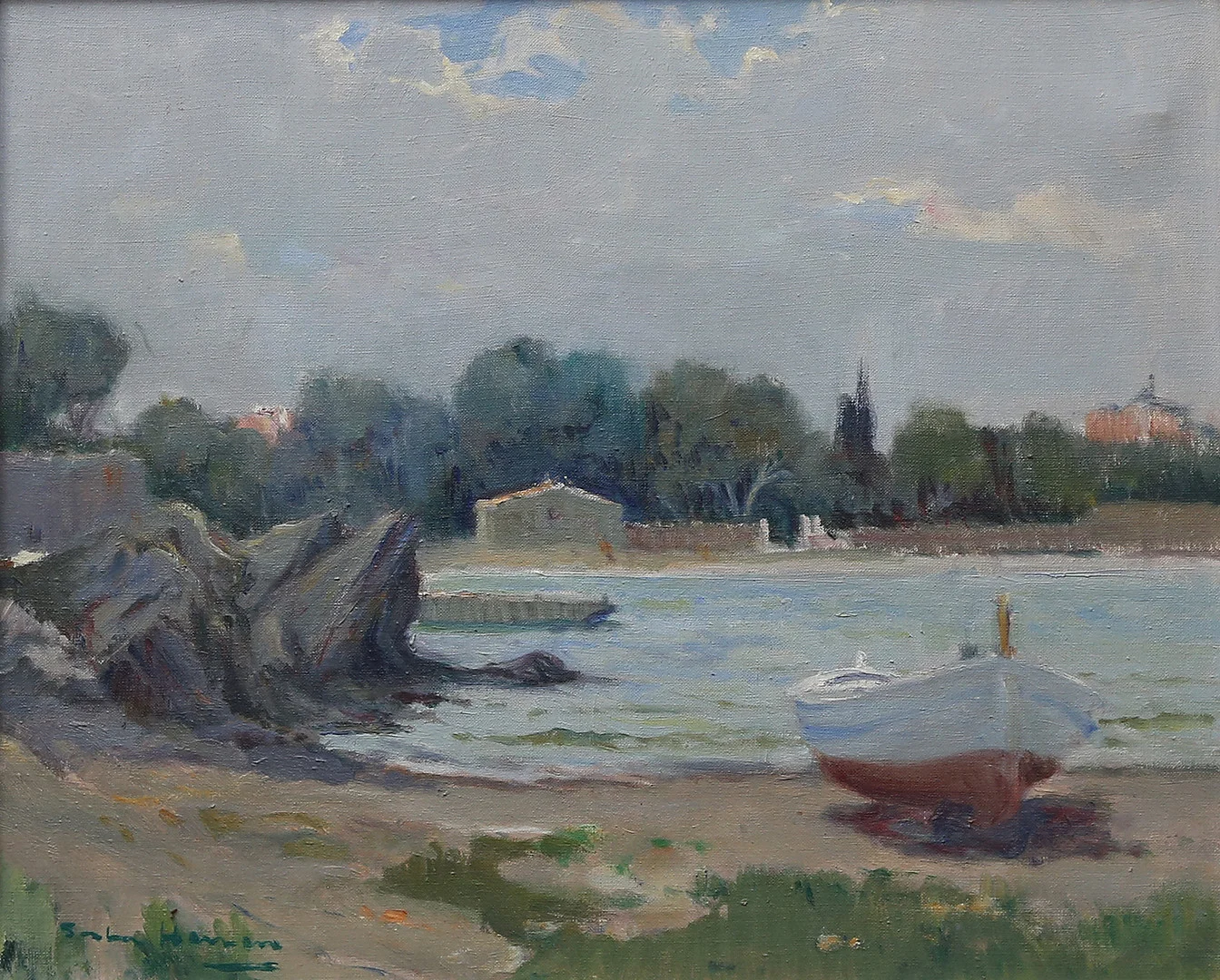 ANTONI SALA HERRERO. “Barca en repòs”. — Paintings — Balclis