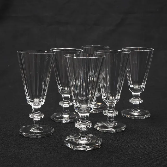 ELIS BERGH. SNAPSGLAS, 6 st, "Karlberg", Kosta, 1900-tal.