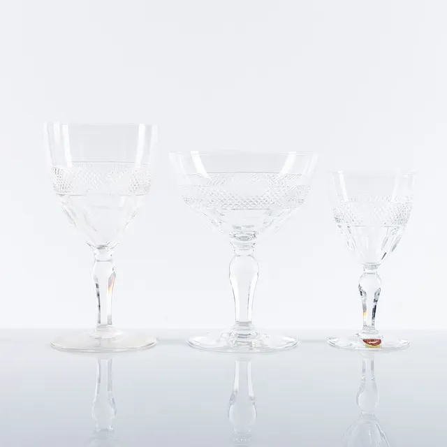 EDWARD HALD. 35 delar, glasservis, "Rio", Orrefors, signerade.