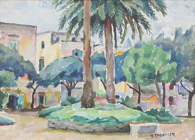 GUNNAR THEANDER. OLJA på duk, signerad, 1900-tal.