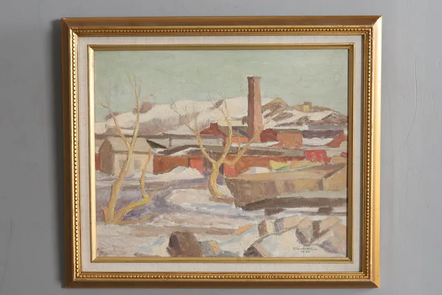 ELLIS WALLIN. "Vacker Marsdag", olja på duk, signerad och daterad 1941.