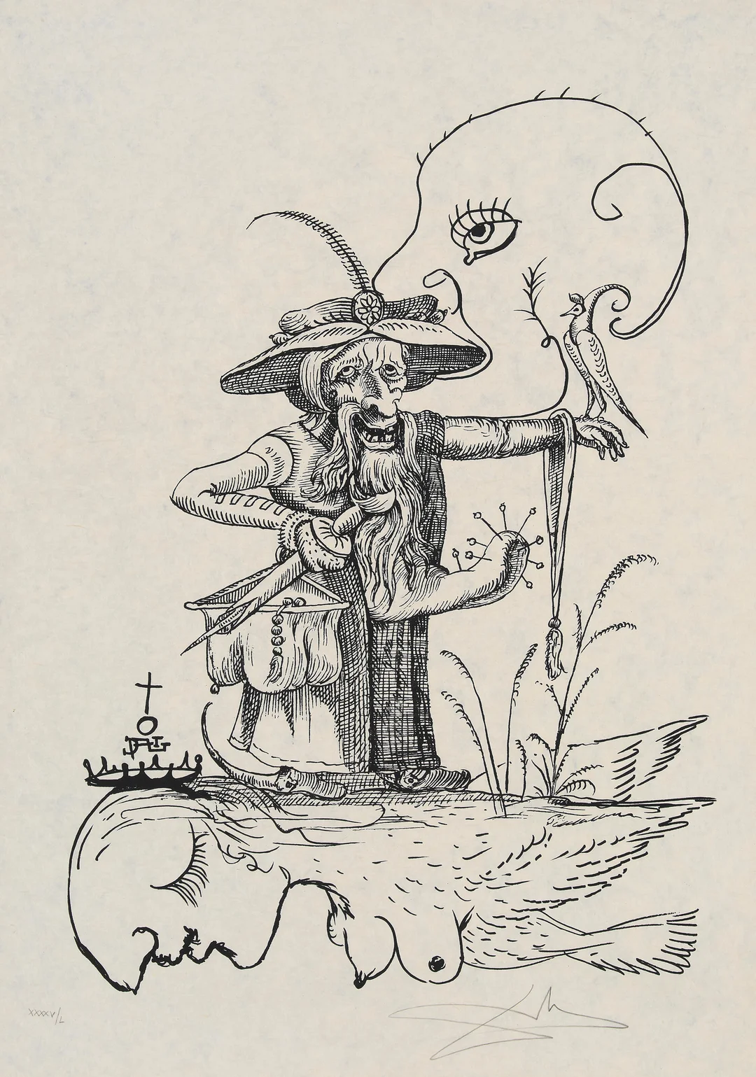 Dali, Salvador — Fra serien "Les Songes drolatiques de Pantagruel" 1973 — Kunst/Grafikk — Blomqvist