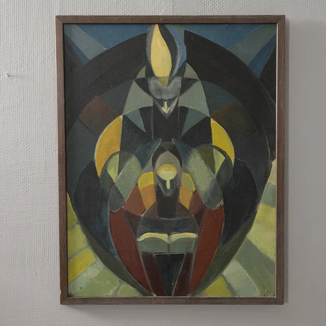 HILDEGARD FALK. OLJA PÅ DUK, signerad.