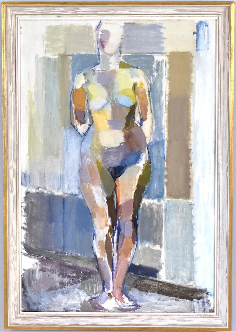 OLLE AGNELL. oljemålning på duk, stående modell. — Paintings — Halmstads Auktionskammare