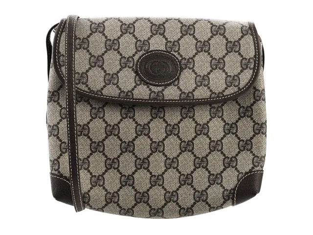 VÄSKA, GUCCI, vintage, GG supreme, burnt läder, 21x15x7 cm.