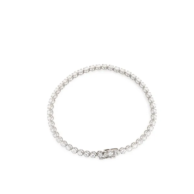 9CT GOLD (3CT) LAB DIAMOND BRACELET.