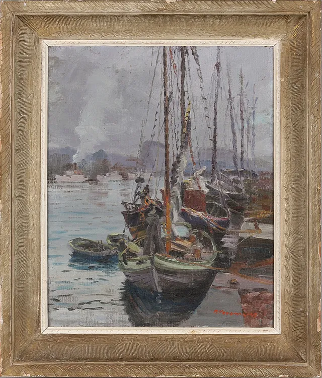 PENTTI VEROMA (1903-1979). Hamnmotiv.
