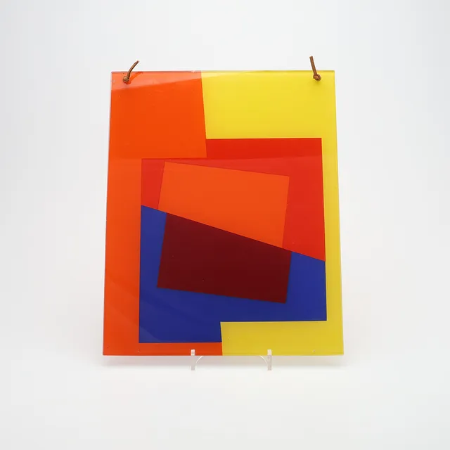 IB GEERTSEN 1919-2009. Geometrisk komposition, Serigrafi på glas, 1969.