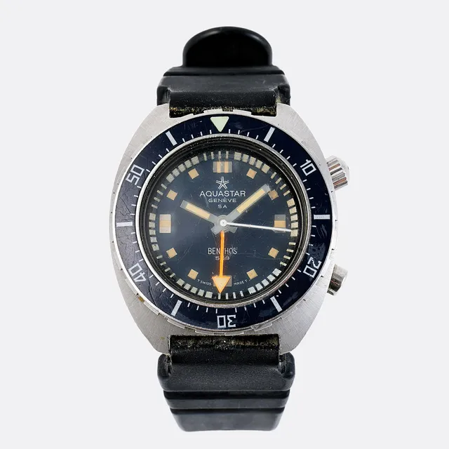 AQUASTAR, diver/dykarklocka, Benthos 500 ”SA”, stål, ca 60-70 tal.
