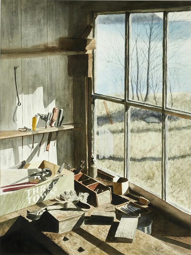 KAJ BERNSTONE (FÖDD 1946). Ateljé, signerad, akvarell.