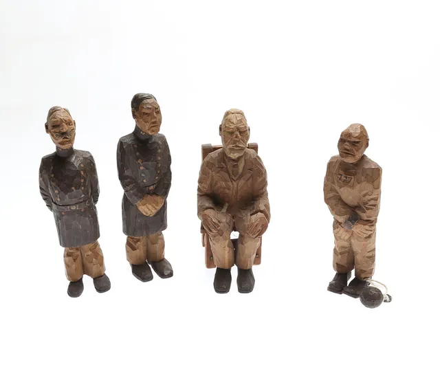 AXEL ERIKSSON. TRÄFIGURER 4 st, signerade, 1920-tal.