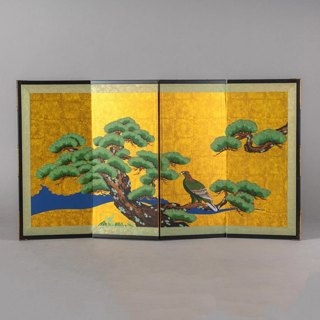 Byōbu, vierteiliger Stellschirm, Japan, 20. Jh. — Asiatica — Stockholms Auktionsverk Hamburg