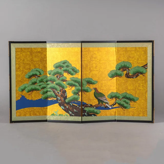 Byōbu, vierteiliger Stellschirm, Japan, 20. Jh.