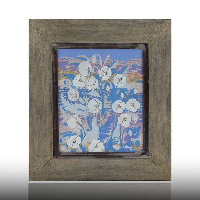 ALY BEN SALEM. "BLOMSTERSTILLEBEN" GOUACHE, SIGNERAD, INGLASAD.