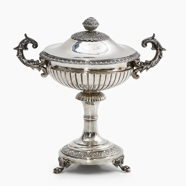 A. F. HELLMAN (mästare 1827-1844). Sockerskål, silver, Uppsala, 1841. Empire.