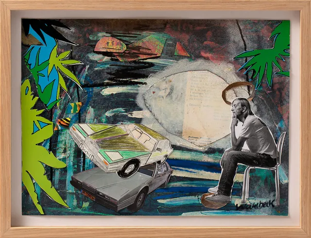 PETER WAHLBECK. "Om jag stålar #09". Blandteknik och collage, signerad. Utförd 2019.