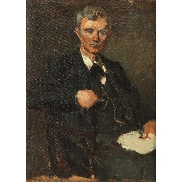 Erik Henningsen. Portrait of architect Martin Nyrup. Oil on cardboard