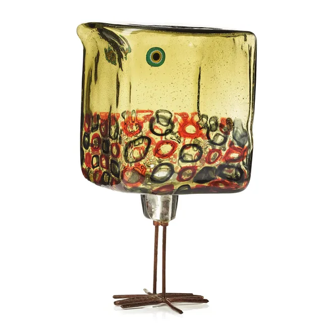 Alessandro Pianon, skulptur, fågel, "Pulcino", Vistosi, Italien, 1960-tal, modell S191.