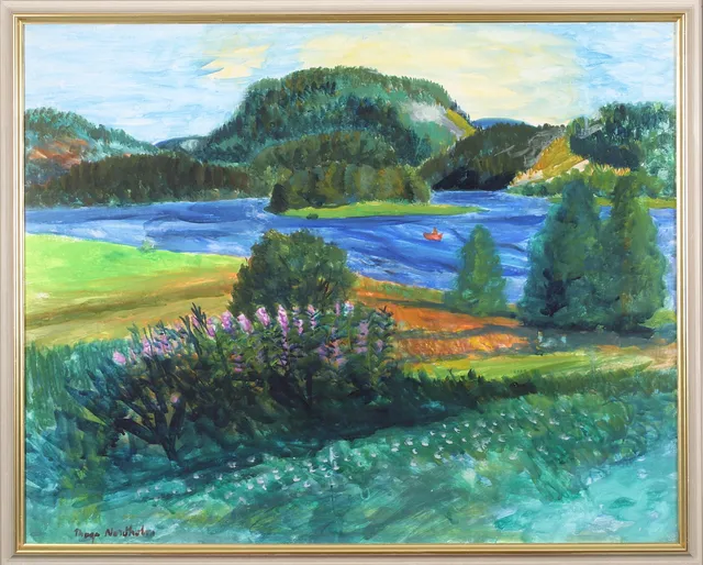 THAGE NORDHOLM. Nordingrå, akvarell på papper, signerad.