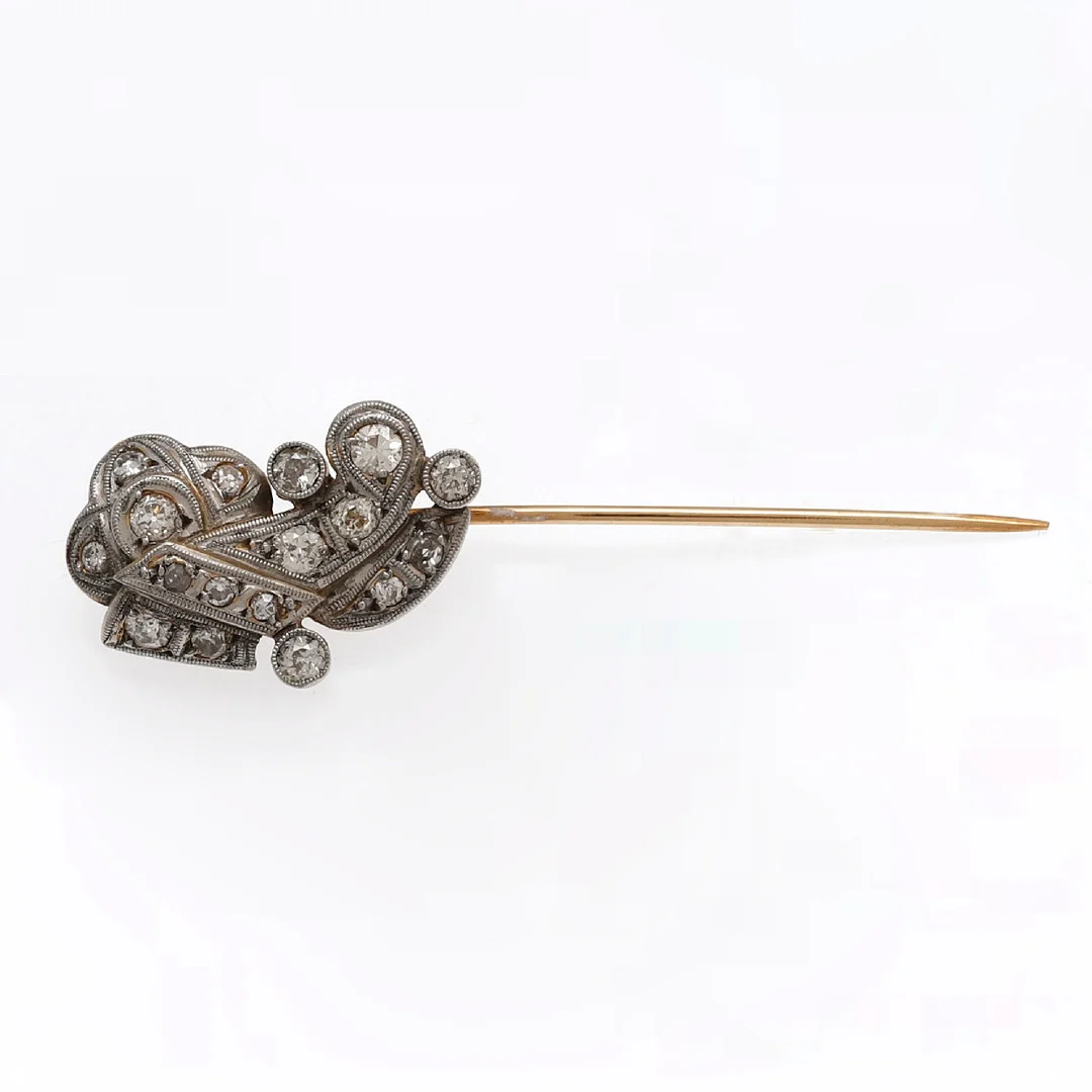 Diamonds tie pin, mid 20th Century. — Brooches & Pendants — Balclis