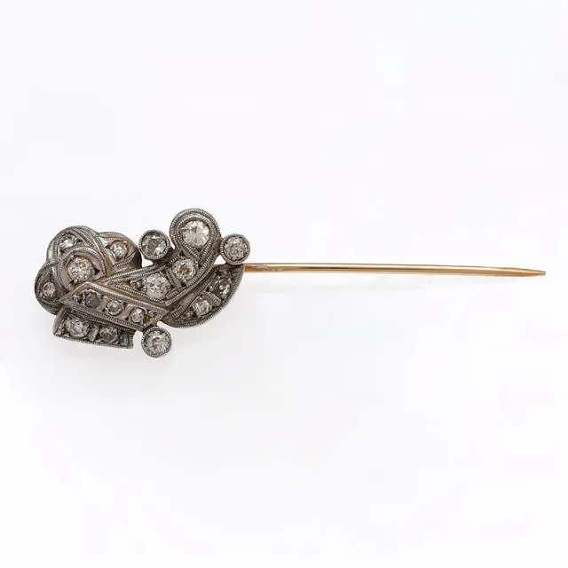Diamonds tie pin, mid 20th Century.