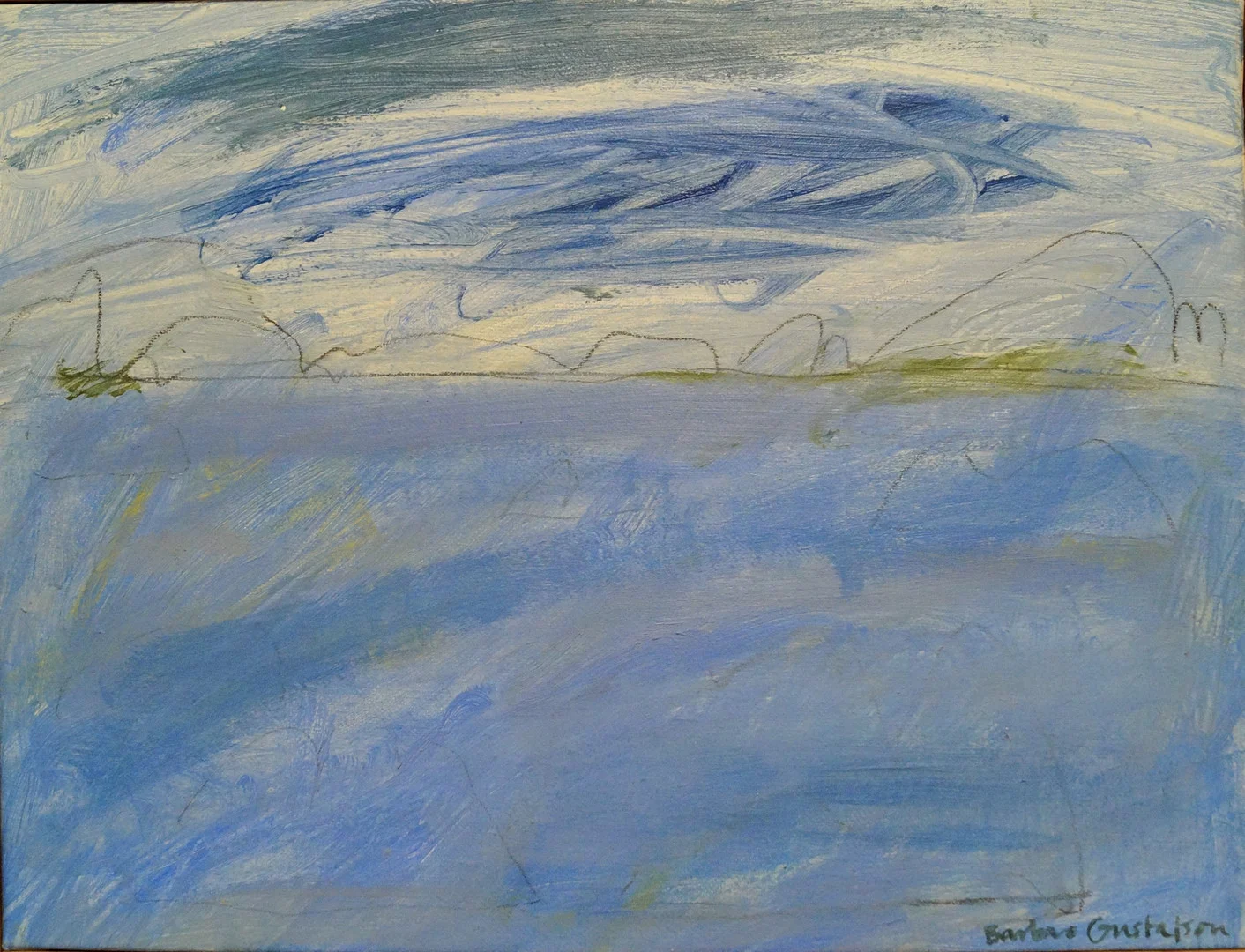 BARBRO GUSTAFSON (1936-). olja på duk, "över hav", signerad. — Paintings — Lysekils Auktionsbyrå