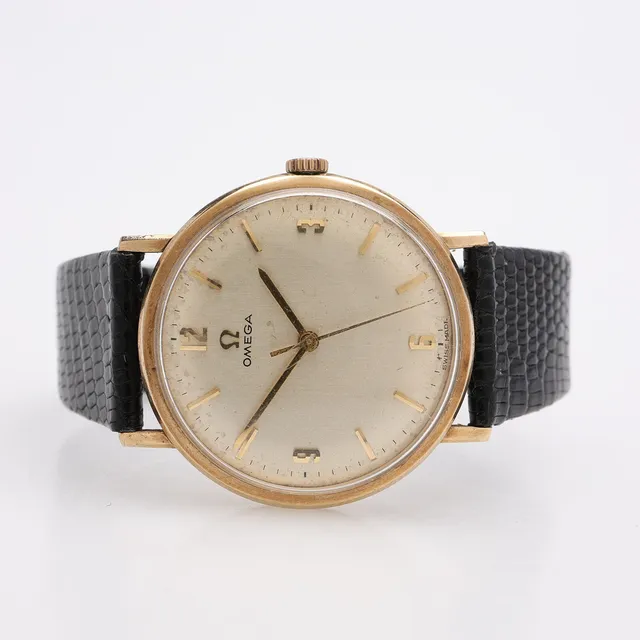 ARMBANDSUR, 9K GULD, OMEGA, MANUELLT UPPDRAG, 1900-TALETS ANDRA HÄLFT.