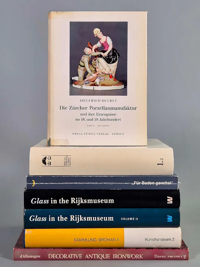 7 Kunstbücher *Glass in the Rijksmuseum* u.a.