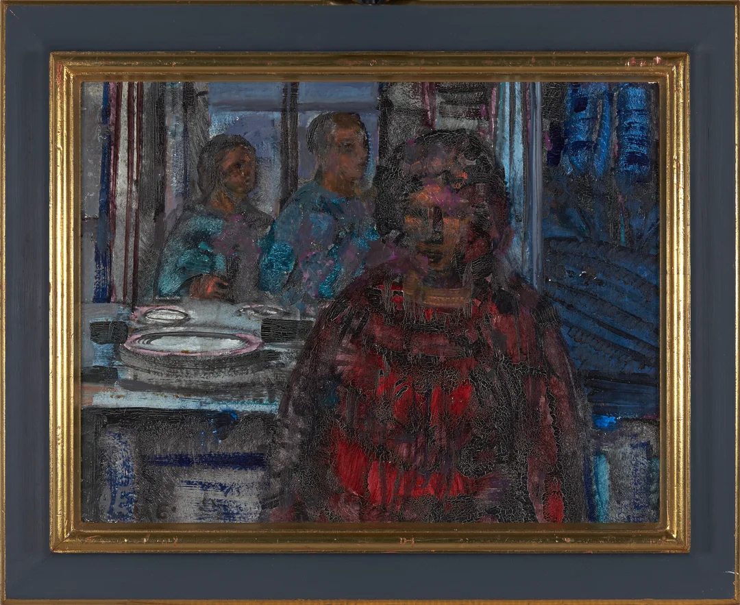 Ekeland, Arne — Interiør med mennesker — Kunst/Maleri — Blomqvist