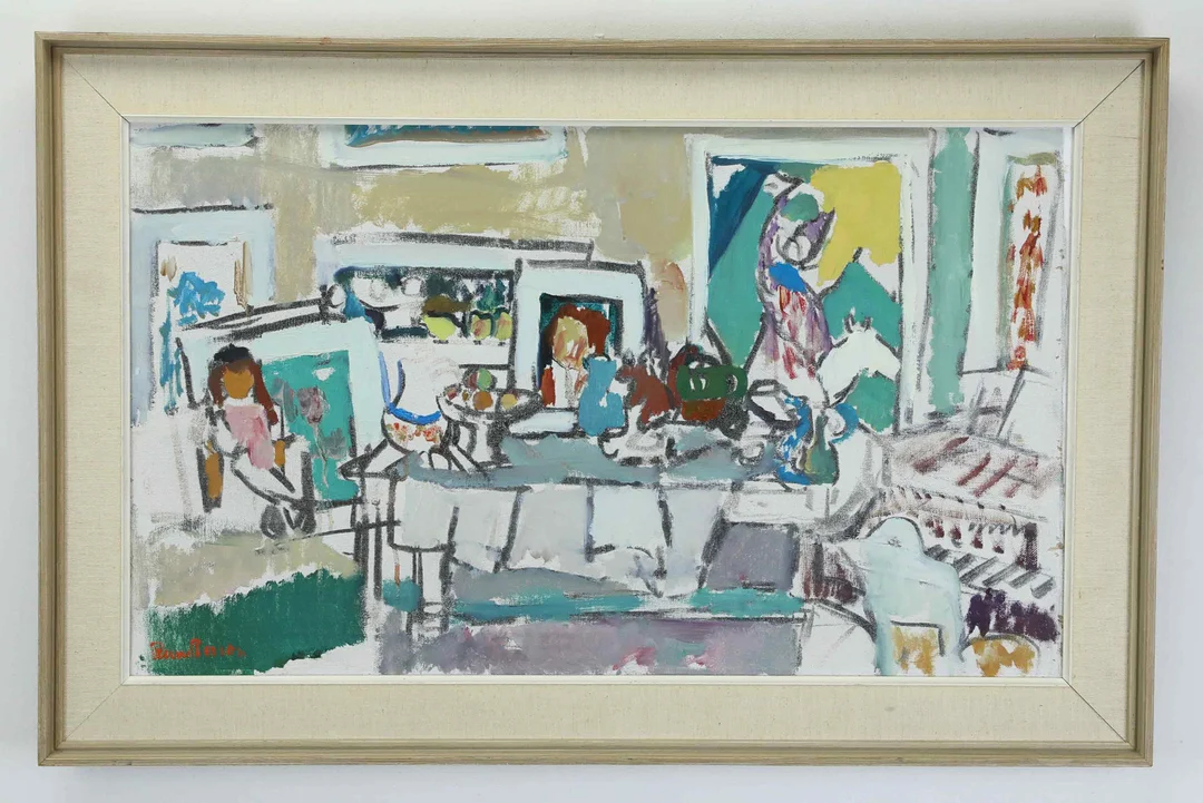 RUNE PERSSON. Olja på duk, Rumsinterör, signerad. — Paintings — Hälsinglands Auktionsverk