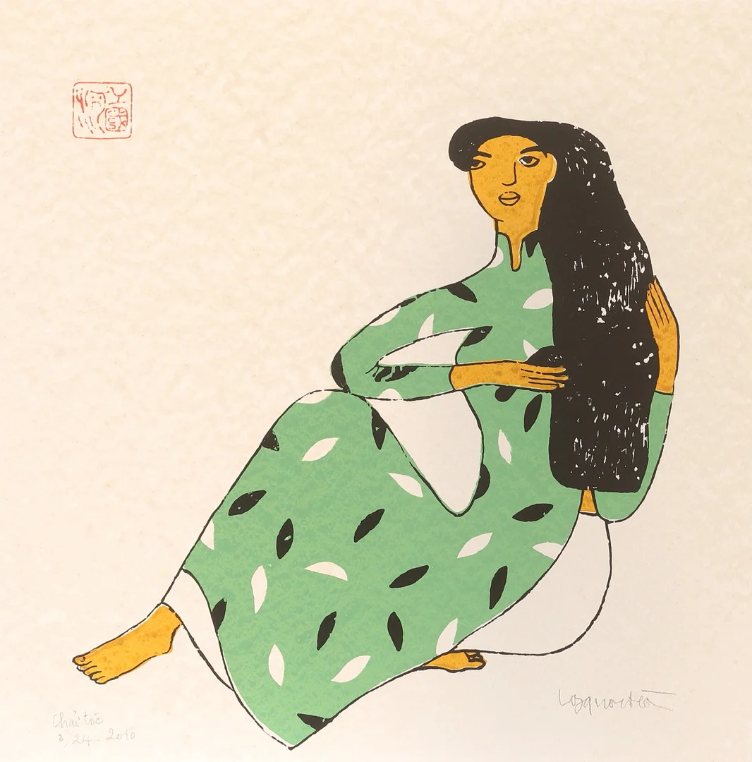 CONG QUOC HA. Färglitografi, signerad och daterad. — Engravings & Prints — RA Auktionsverket Norrköping