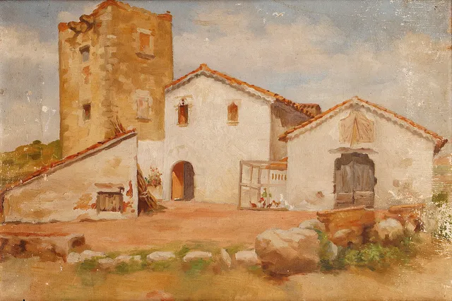 JOANA SOLER (1869-1915). Vista de una masía.