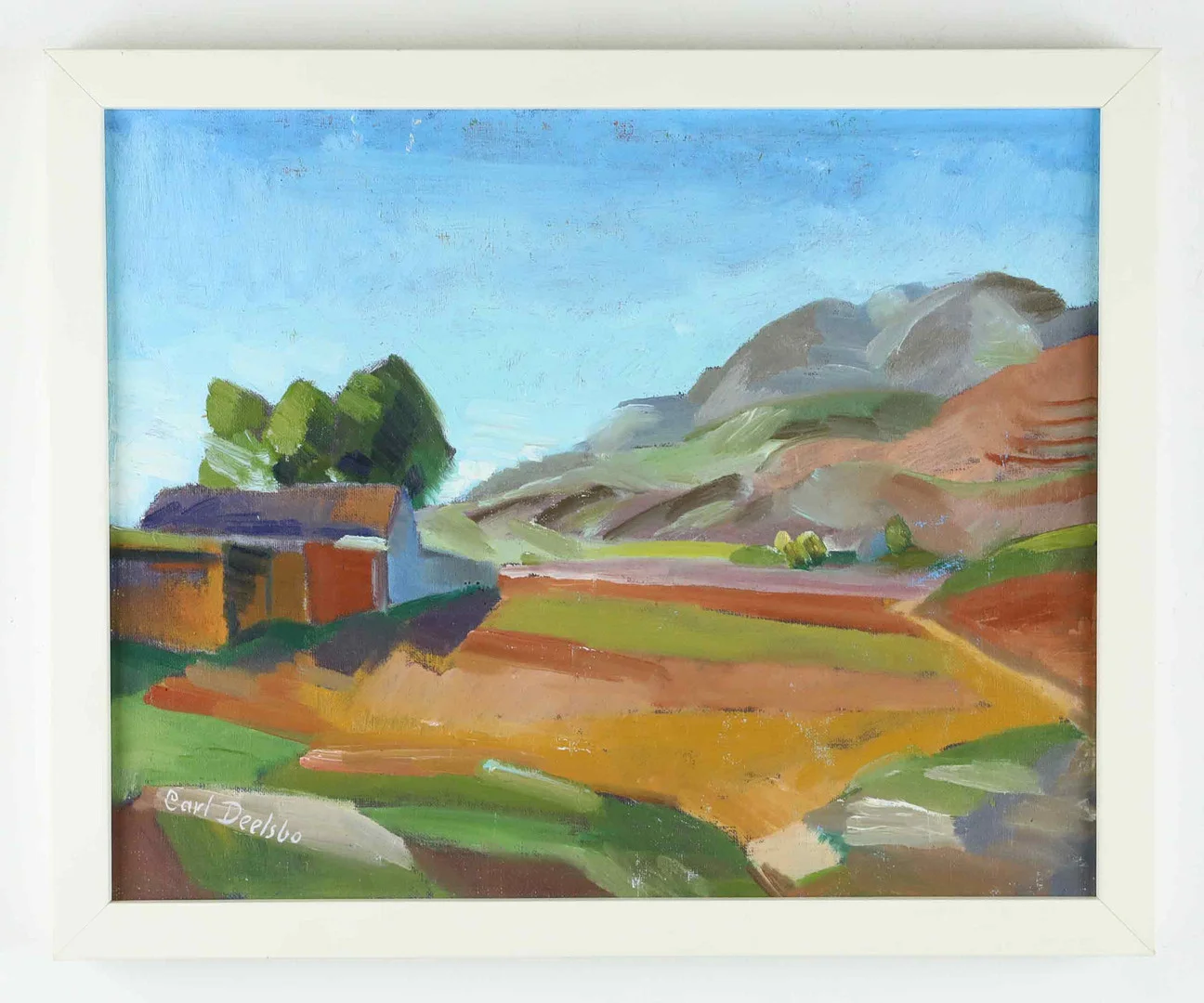 CARL DEELSBO. olja på pannå, Torremolinos, signerad, daterad 1952. — Paintings — Hälsinglands Auktionsverk