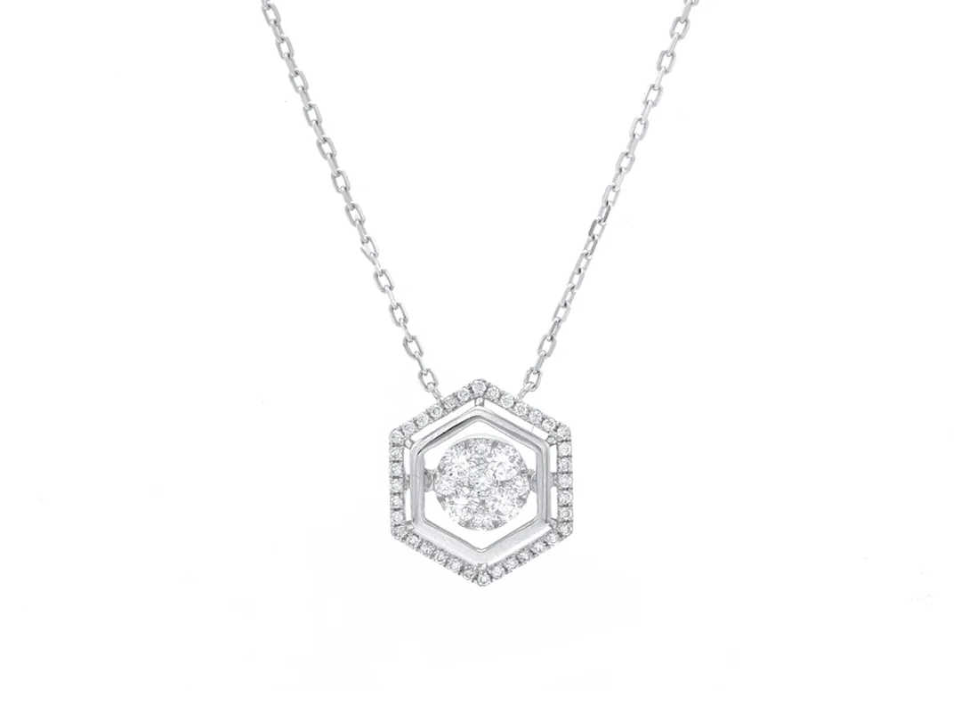 COLLIER, 18K vitguld, briljantslipade diamanter ca 0,70 ctv, ca TW-TCr/SI, kedja 42 cm, vikt 4,1 g. — Smycken/Collier — Kaplans