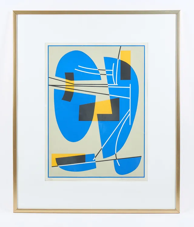 SAM VANNI. Komposition, signerad samt daterad -81, serigrafi, 16/80.